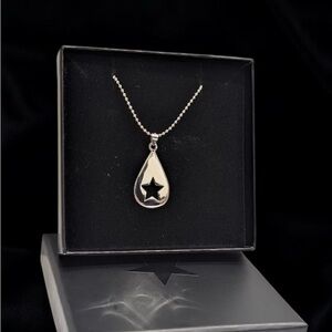 Conan Gray Super 8 Silver Star Teardrop Pendant Necklace